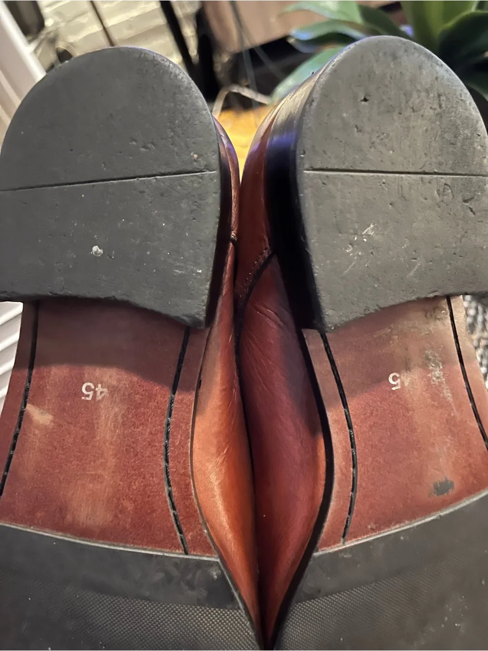 Men's Brown Leather Double Monk Strap Dress Shoes